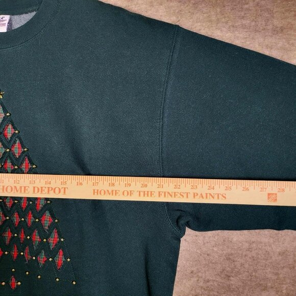 Vintage Pluma Christmas Green Sweater Women’s Size XL Plaid Long Sleeve - Picture 9 of 9